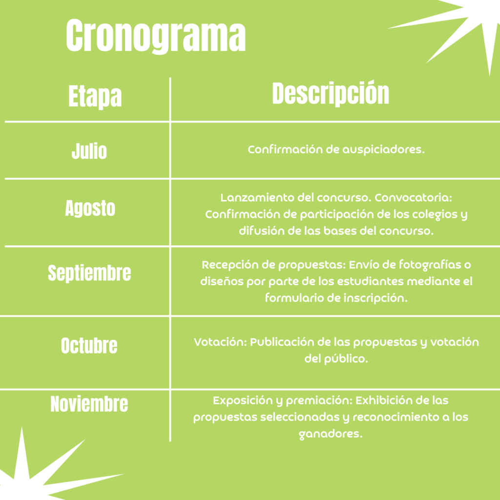Cronograma de concurso sobre contaminacion del aire y transporte publico Arequipa